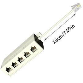 Peakelect Five Way Telephone Splitter RJ11 6P4C Male to 5 Female Outlet Ports Sockets