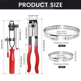 AstraLoom 22-Piece CV Boot Clamp Stainless Steel Tool Set, Featuring Installer, Pliers, and Adjustable Ear Hose Clamps in Two Sizes for ATV/UTV/CV Vehicle Tie-Down Strap Fixing and Repair