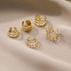 5Pcs Statement Ear Cuffs Earrings Sets for Women Lover,Leaf Non