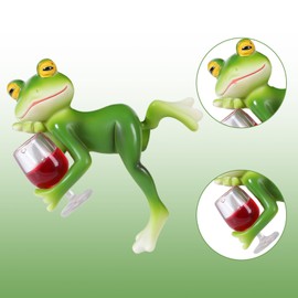 HPMAISON Miniature Frog Figurines Plant Decorations for Pots Frog Statue Planter Hugger Resin Garden Outdoor Fairy Garden Statue Hanging Figurines Yard Patio Decor Desk Ornament Women Gift