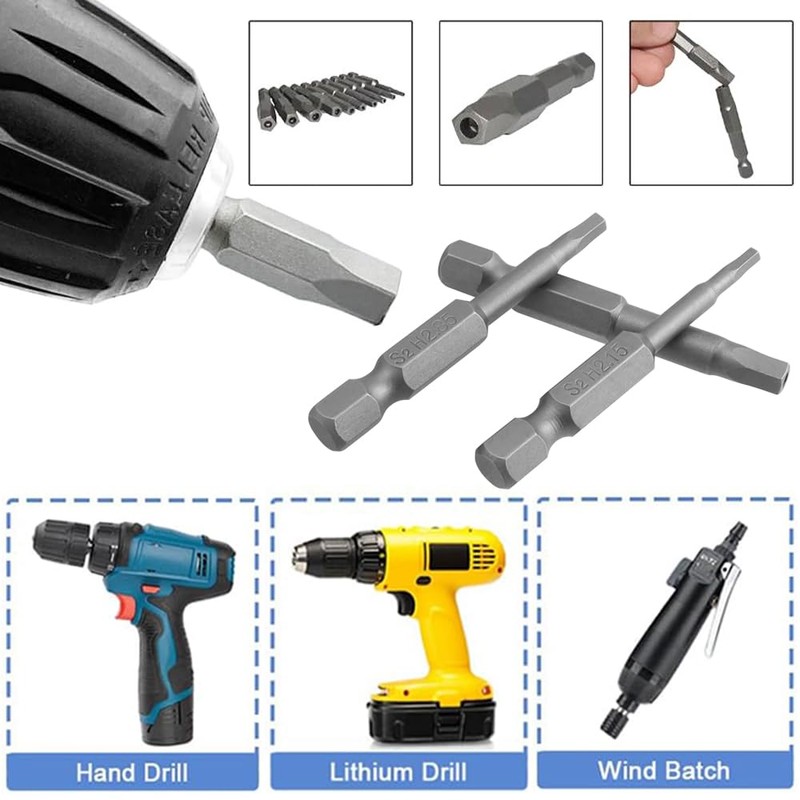 Eyech 10pcs Magnetic Pentagon Head Screwdriver Bits Set, 1/4 Inch