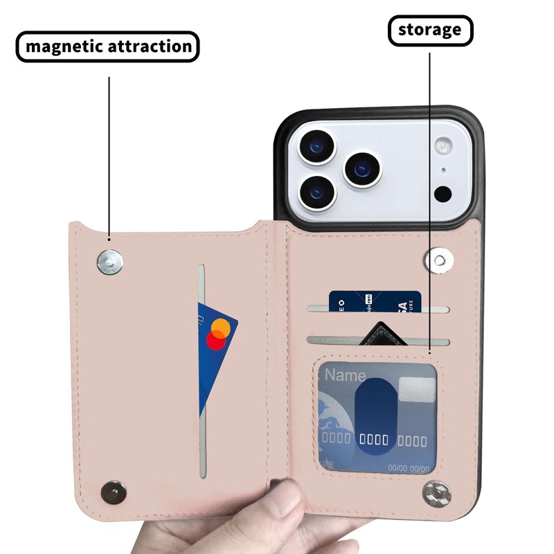 TopPerfekt for iPhone17 Pro Max Case Wallet with Card Holder,