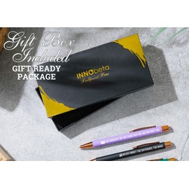 InnoBeta Farewell Gifts for Coworkers, Ballpoint Pen Set of 4, Coworker Leaving Goodbye gifts for women, Cool Funny New Job Presents for Birthday, Christmas - Support - Gold