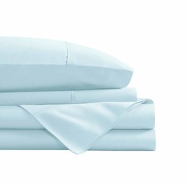 Swift Home Smart Sheets, Ultra Soft Brushed Microfiber 4-Piece Sheet Set, Fitted Bed Sheet with Side Storage Pockets – Aqua, Full