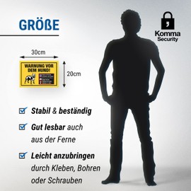 Komma Security Warning of the Dog Sign Multilingual Sign Weatherproof Dog Sign Garden Gate Driveway Gate The Front Door Sign Deterrence Warning Sign Burglary Protection