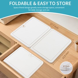 BULGILIA Quick Dry Stone Drying Mat for Kitchen Counter, Stone Dish Drying Mat Foldable, Water-Absorbent Diatomaceous Dish Drying Mats for Dishes Bottles Cups, Match Any Countertop (Pearl White)