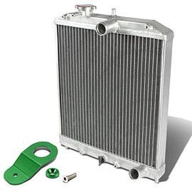 Auto Dynasty Full Aluminum 2-Row 42mm Radiator Bundle with Green Stay Mount Bracket Compatible with Civic 92-00 | Del Sol 93-97 | Integra 94-01, Manual Transmission Models Only, EK