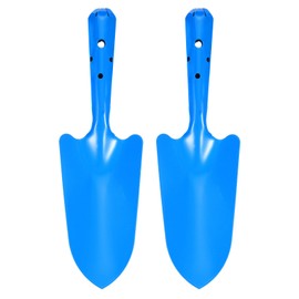 sourcing map 2pcs Mini Colorful Metal Hand Shovel 11" x 3" Digging Trowel Set Transplanting Garden Tools for Flower Soil Digging Planting Weeding Transplanting Garden, Blue