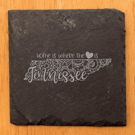 Tennessee Mandala Coasters - Square Slate - set of 8