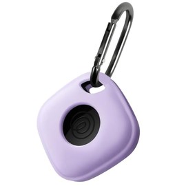 Geiomoo Silicone Case for Tile Mate (2024) Tracker, Soft Flexible Scratch Resistant Protective Cover with Carabiner (Lilac)