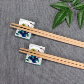 Chopsticks Rest Stylish Kutani Ware Pair Chopsticks Rest Set Fengjin Pottery Cutlery Rest Made in Japan