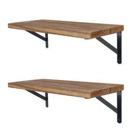 EZYDECOR Wall Mounted Shelf Brackets 4pcs 8 Inch Triangle Shelf Supports Black Brackets for Shelves Brackets with Screws (Black) 8"