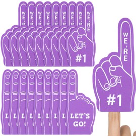 Sinmoe 24 Pcs Sports Fan Foam Finger Mini Foam Fingers Foam Hand Foam Finger 1 for Sports Themed Birthday Party Supplies Sport Events Baseball Basketball Soccer Team Gifts(Purple)