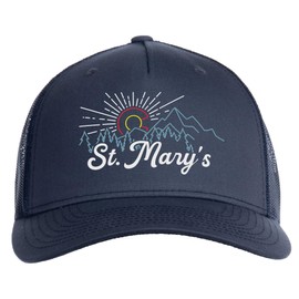 Ann Arbor T-shirt Co. St. Mary's, CO Cap - Colorado Rocky Mountain West Hiking, Camping Baseball Hat for Men & Women (Blue, One Size)