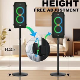 Heavy Duty Speaker Stand for JBL Partybox,Height Adjustable Speaker Stand for JBL Partybox 120/110/100,35mm Pole Speaker Stand-1 Piece (Stand Only)