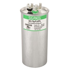 SIGANDG 80+5 MFD 80/5 uF 370 or 440 Volt CBB65B Capacitor for AC Motor Run，Condenser Straight Cool，Heat Pump， Air Conditioner，HVAC Capacitor