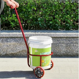 Portable Lightweight Hand Truck, Bucket Cart, Garbage Cart, Gas Bottle Transporter, Wheeled Trolley, Suitable for Moving, Outdoor Use, Home, Travel, and More (Fits for Circumference ＜37'')
