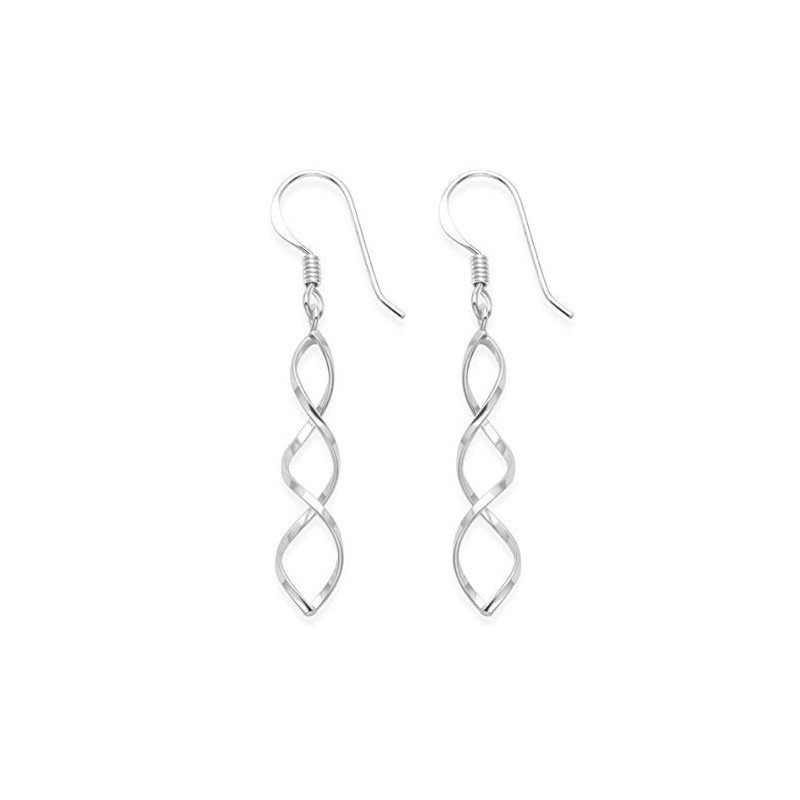 Heather Needham Sterling Silver Dangly Earrings - Double twist Plain