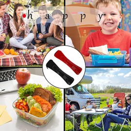 Mnsconkl Cutlery Bag, Cutlery Bag for On the Go 2 Pieces Portable Neoprene Cutlery Bags Empty with Zip Cutlery Camping Tableware School Cutlery to Go Bags Black Red