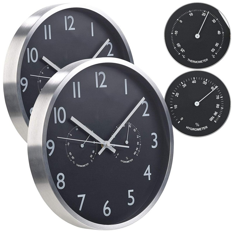 St. Leonhard Bedroom Wall Clock: Set of 2 3-in-1 Radio