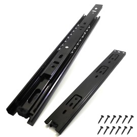 NewFe 11 Inch Full Extension Triple-Fold Ball Bearing Drawer Slides with Screws Heavy Duty Side Mount Black Drawer Slide for Cabinet, Dresser, Toolbox, Kitchen Steel Ball Bearings Drawer‘s Slides