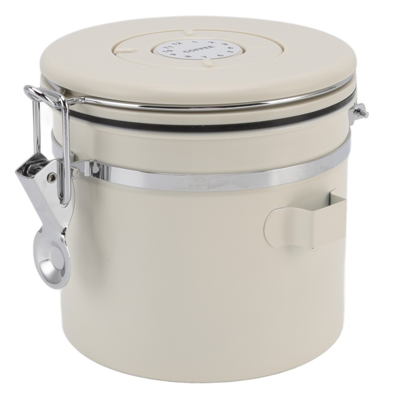 Airtight Coffee Canister 304 Stainless Steel Valve with Scoop for