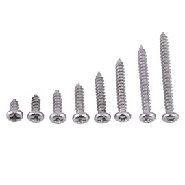 200pcs Phillips Pan Head Screws, M3 Stainless Steel Self Tapping Screws Assortment Set 6mm 8mm 10mm 12mm 16mm 20mm 25mm 30mm(Round Head)