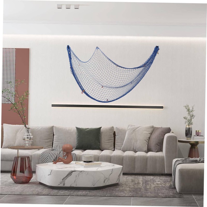 ORFOFE Indoor Beach Fishing Net Wall Ornament Decorative Thickened Style