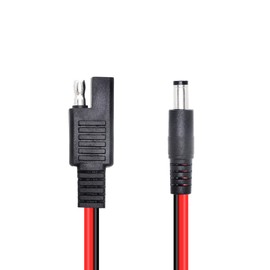 PNGKNYOCN 18AWG SAE Plug to DC 5.5x2.1mm Male Converter Adapter Cable for Cars, Motorcycles, Solar Panels（1m）