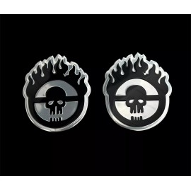 Unbranded Mad Max Fury Road War Boys Skull Grill Fender Badge Thin Aluminum Emblems Black