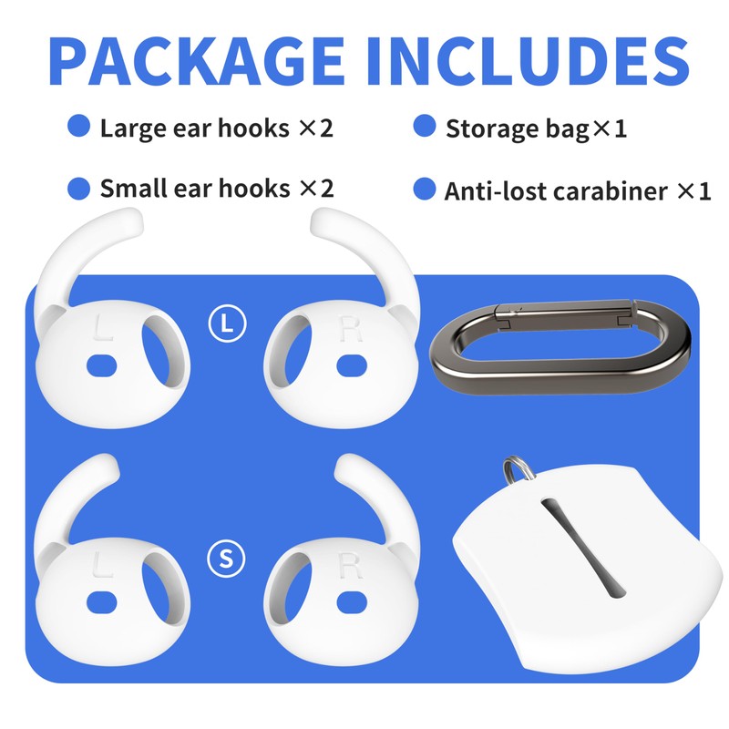 DamonLight 4 Pairs Ear Hooks for AirPods 4th Generation [Added