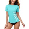 BesserBay Women's Short-Sleeved Rash Guard with Beautiful Patterns, UV Shirt