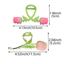 2 PACK Fashion Tulip Flower Hair Clips Large Non Slip Fun Flower Claw Clip Styling Accessories Gift for Women and Girls