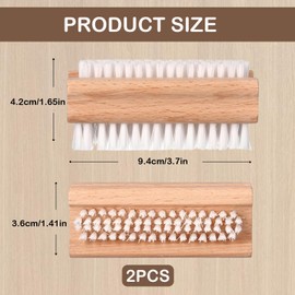 2 X Nagelbürste,Handbürste,Handwaschbürste,Handbürste Nagelbürste,Nagelbürste Holz,Nail Brush,Feste Starke Borsten Nagelreinigungsbürste,Fur Maniküre Pediküre Handpflege