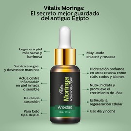 Crema Facial con Aceite de Moringa – Antiedad, Antimanchas y Antiarrugas Nutre, Reafirma y Aclara la Piel Textura Ligera Día y Noche Todo Tipo de Piel – 50g