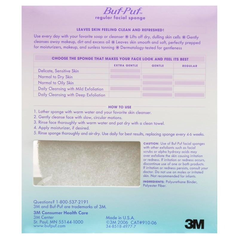 Buf-Puf Facial Sponge, Dermatologist Developed, Removes Deep Down Dirt &