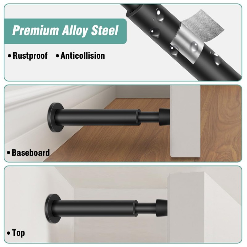 KOLAKO Door Stopper, Door Stop Black - 4.4 Inch, Door