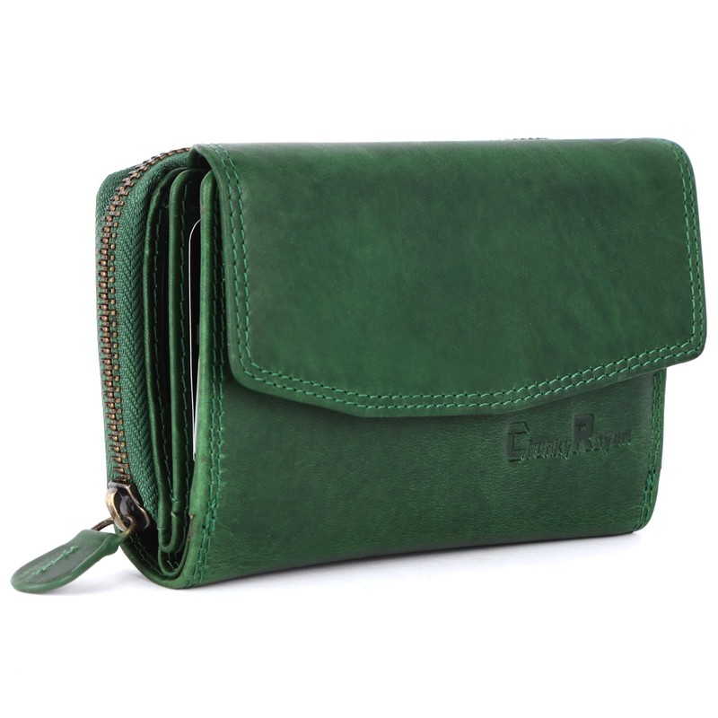 Chunkyrayan P GB-6 Green Madrid Women's Wallet High-Quality Vintage RFID