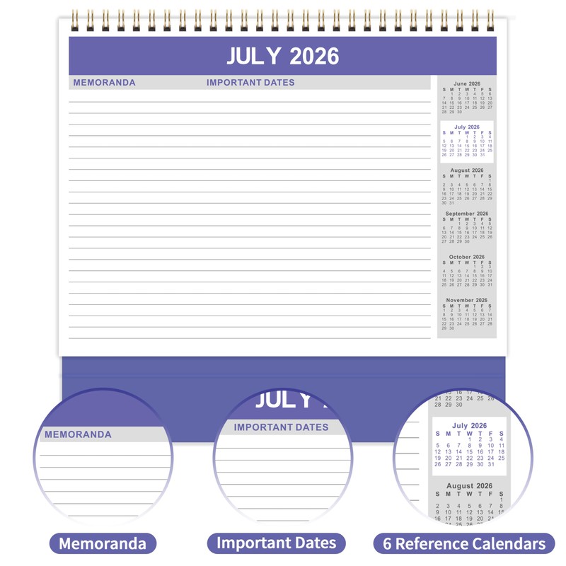 2026 Desk Calendar - Jan. 2026 - Dec. 2026, 12