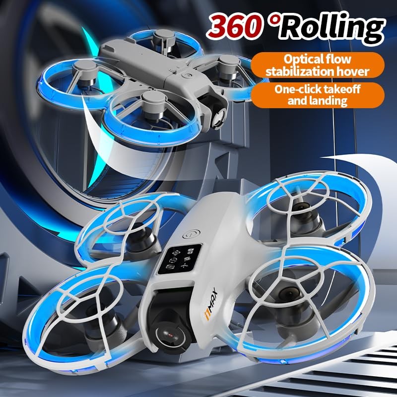 Drone with HD Camera for Beginner, 360° Rolling One-Key Takeoff/Landing,