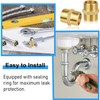 QZKJQDD 2 Pcs 1/2" Male to 1/2" Male, Thread Brass