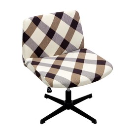 Lussenwert Armless Chair Cover Criss Cross Chair Cover Printed Armless Office Desk Chair Slipcover Modern Mid Back Accent Chair Cover Washable Removable Chair Protector Without Arms #5