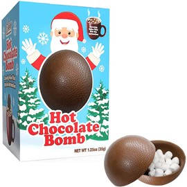 Christmas Hot Chocolate Bombs, Chocolaty Hallow Filled with Mini Marshmallows Birthday, Cocoa Bombs (Single)