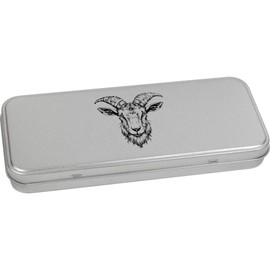 Azeeda 'Goat Head' Metal Hinged Stationery Tin/Storage Box (TT00242218)