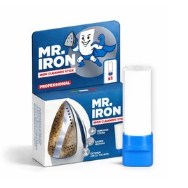 Mr. Iron Universal Iron Cleaning Stick Made in Italy Removes Limescale, Starch, Incrustations and Dirt from the Soleplate. Suitable for all irons. Easy to use, safe