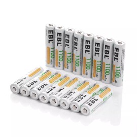 EBL Rechargeable AAA Batteries,16 Packs,1.2V 1100mAh NIMH Battery