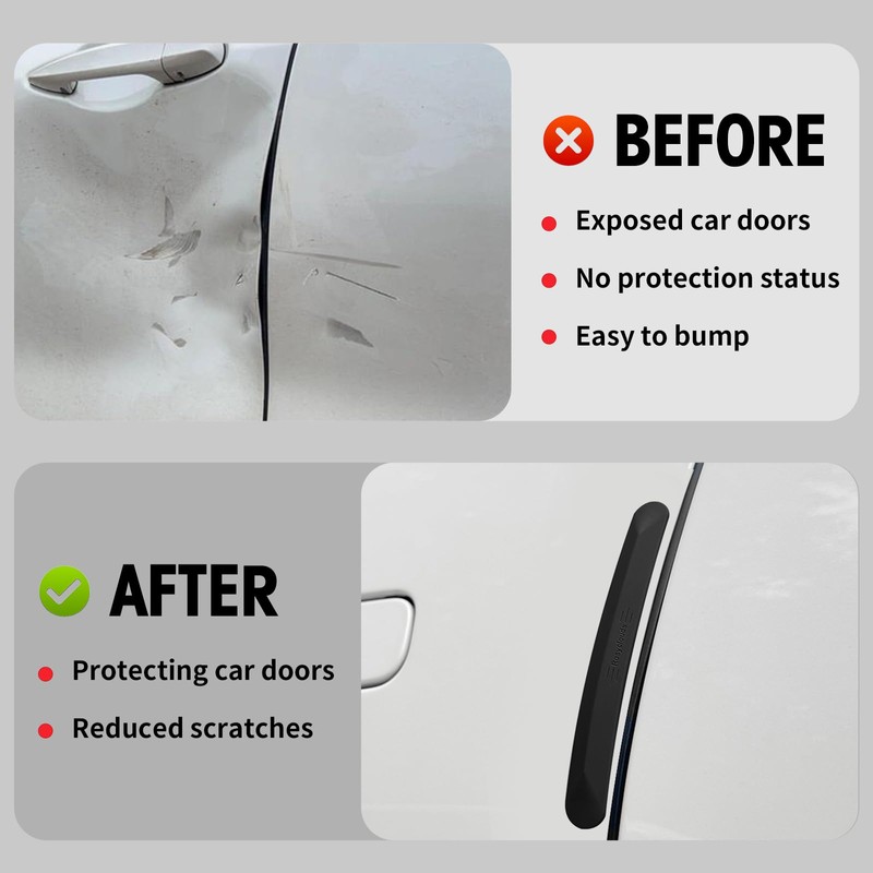 Betherioa 4PCS Universal Car Door Protectors, Door Edge Guards for
