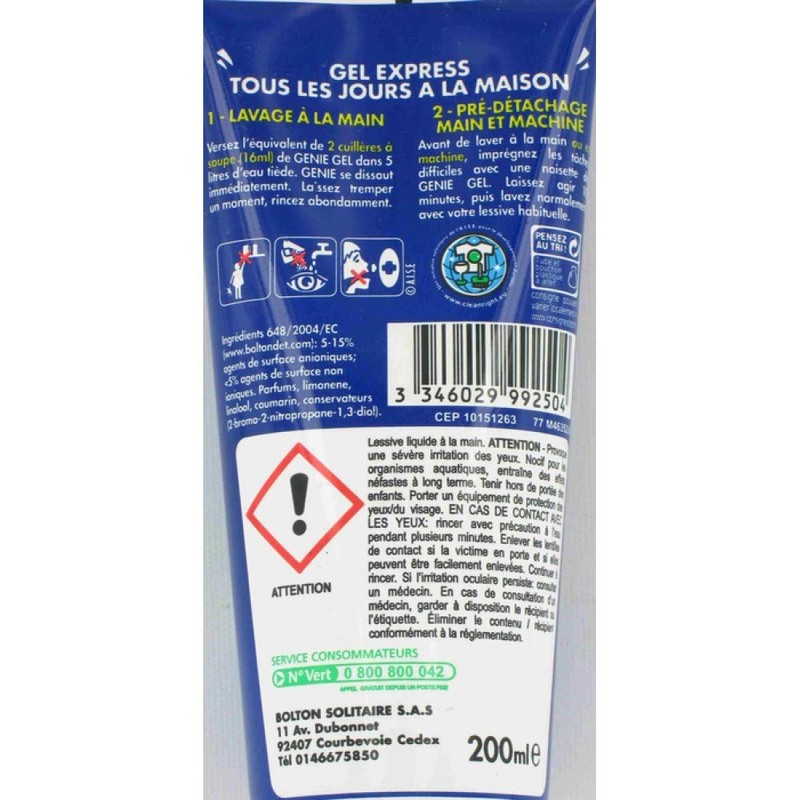 GENIE gel lavage expresse lavage a main - 200 ml