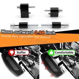 21ST 1-1/4'' Driver Floorboard Spacers Extension Kit For Harley FL Trikes Road Glide