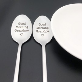 Grandma and Grandpa Gifts Good Morning Grandma Grandpa Spoon Gifts for Grandparents Anniversary Christmas Birthday Gifts for Nana Papa Fathers Day Mothers Day Gift